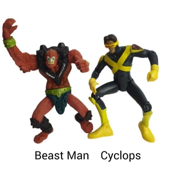 Marvel Cyclops X-Man Evolution Figure  Beast Man Masters of the Universe Bundle - Picture 1 of 7